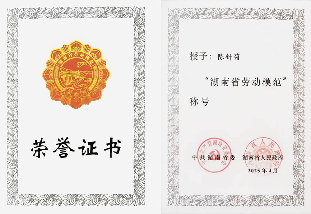 舜華鴨業質量總監陳針菊榮獲“湖南省勞動模范”稱號